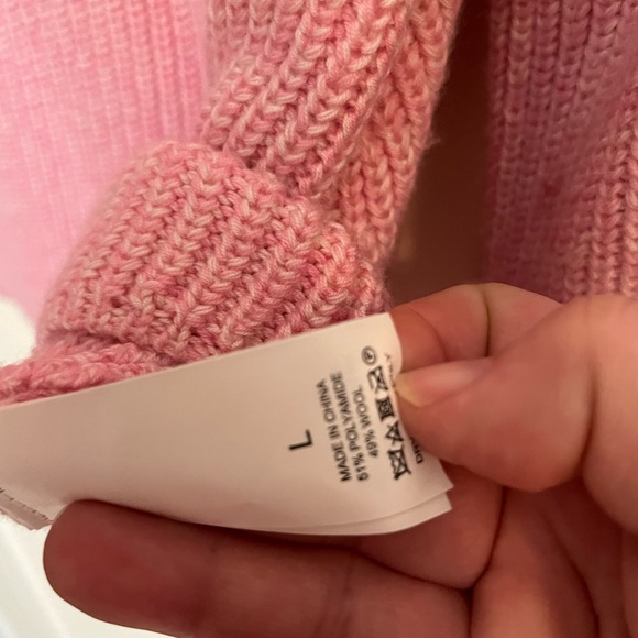 KATE SPADE MARBLED PINK SWEATER SIZE LARGE NWOT - Picture 4 of 9